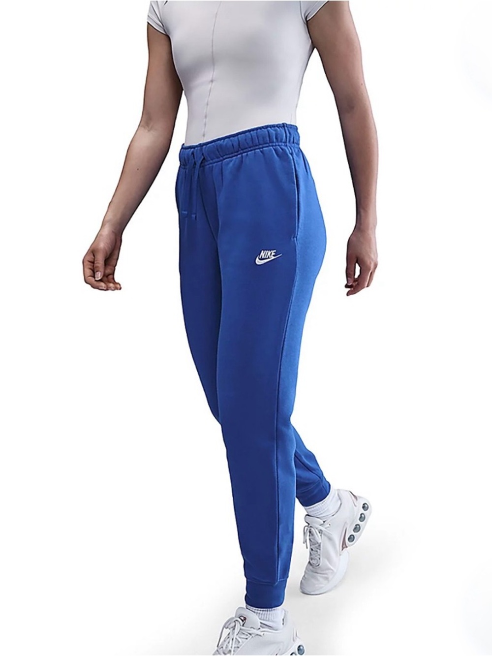 Nike Blue Indigo Fleece Sweat Pants with White Swoosh Tag, Women’s Sz XL EUC
